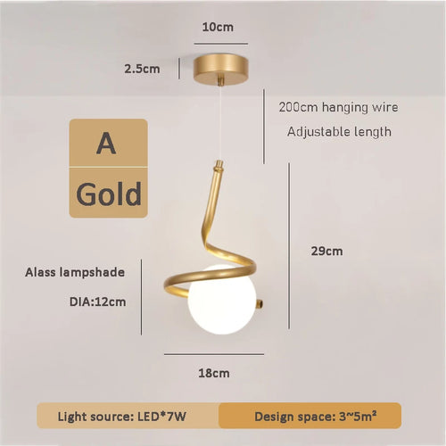 suspension en verre sphérique pour un éclairage moderne minimaliste - vue 9 sur 10