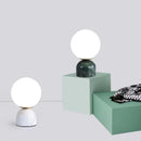 lampe de table en marbre et verre design contemporain