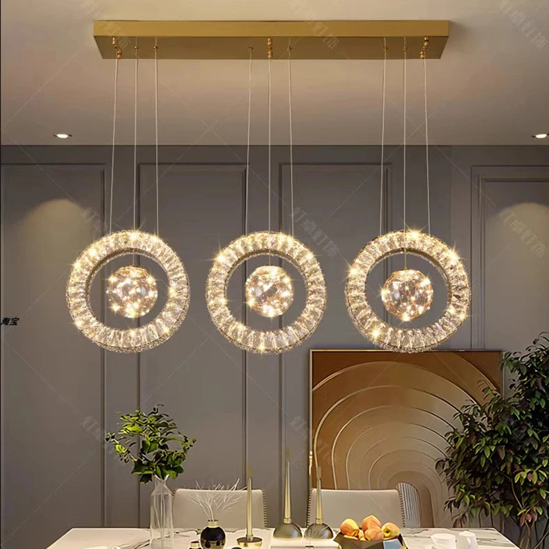 home decorationPendant lights, luxury crystal living room chandelier, dining room Pendant lamp, ceiling light, indoor lighting - vue 1 sur 6