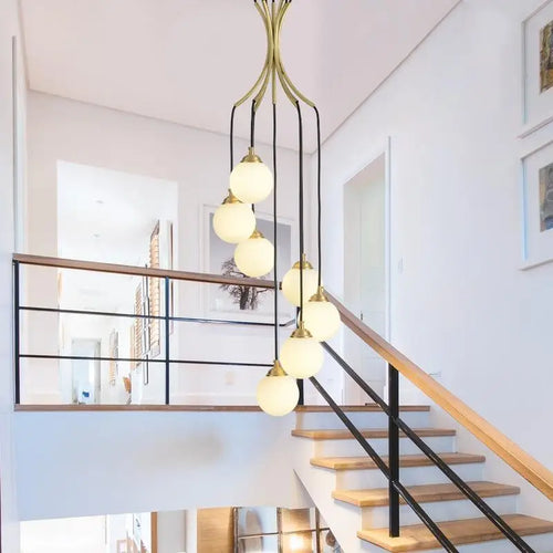 lustre à led art déco en cuivre pour éclairage élégant - vue 2 sur 8