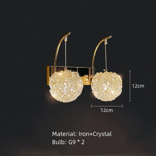 applique murale en cristal et métal doré design élégant pour intérieur moderne - vue 11 sur 10