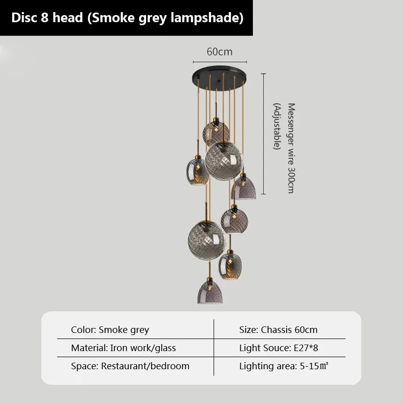 suspension moderne en verre design pour décoration intérieure - vue 23 sur 23