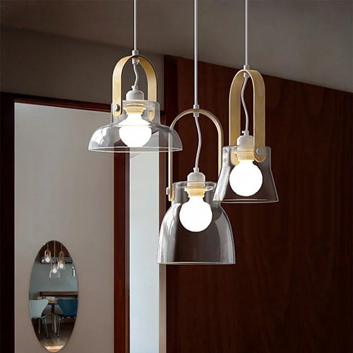 suspension design nordique moderne en verre décoration intérieure - vue 3 sur 9