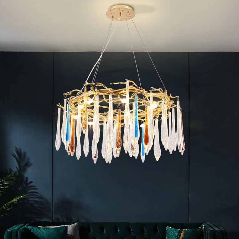 lustre moderne en cristal pour décoration intérieure élégante - vue 3 sur 17