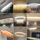 lustre suspendu à pampilles led avec intensité variable et télécommande