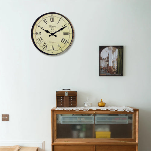 horloge murale en bois style 16e siècle décoration silencieuse cadeau idéal - vue 4 sur 7