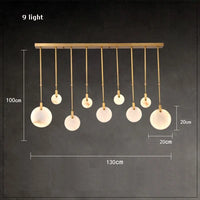Lustre artistique LED en marbre doré à intensité réglable