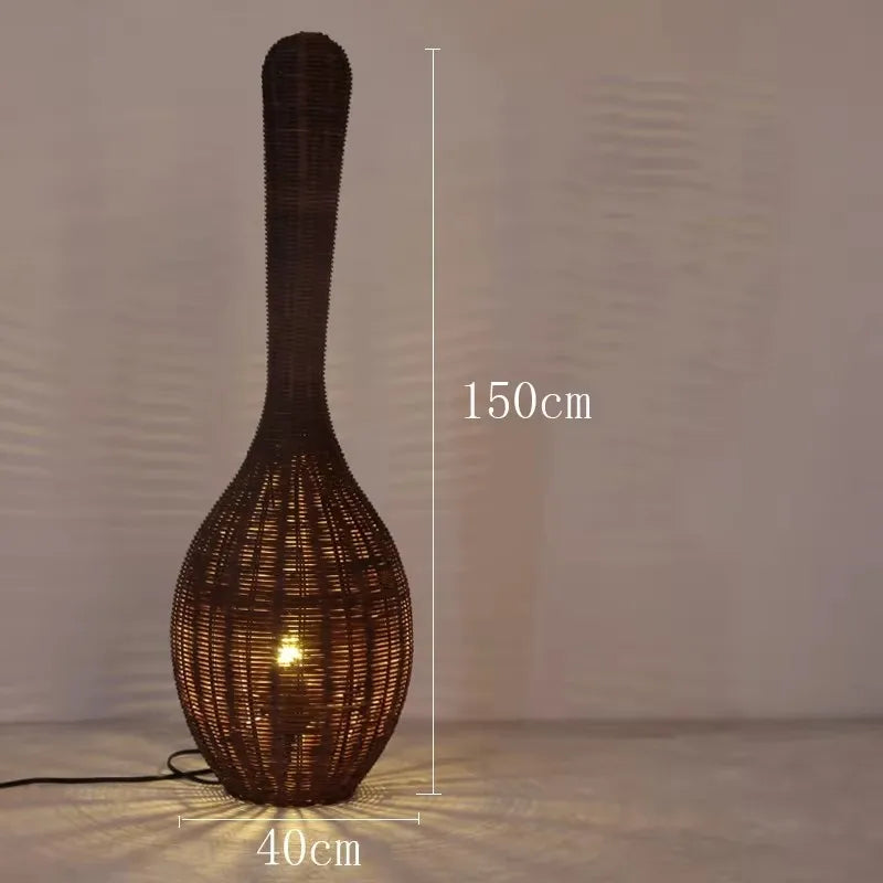 lampadaire en bambou design wabi sabi pour décoration intérieure unique - vue 7 sur 18