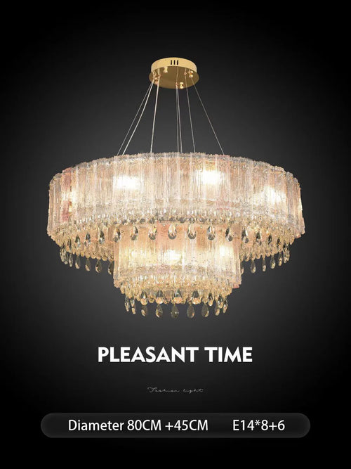 lustre en cristal de luxe avec lumières led nordiques - vue 5 sur 5