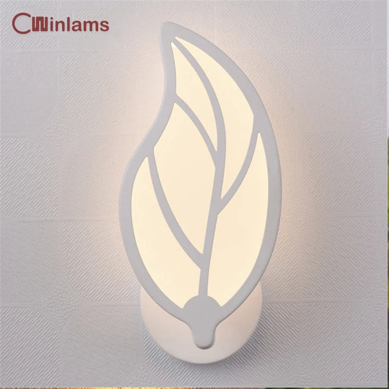 applique murale led créative en acrylique avec feuilles - vue 1 sur 8