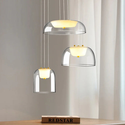 suspension à led avec couvercle en verre moderne - vue 4 sur 9