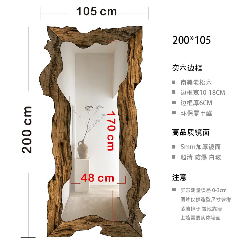 miroir moderne de luxe sur pied en bois décoratif pour la maison - vue 13 sur 18