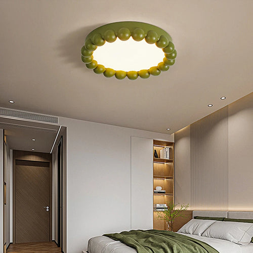 Plafonnier LED circulaire de Style crème nordique - vue 3 sur 9