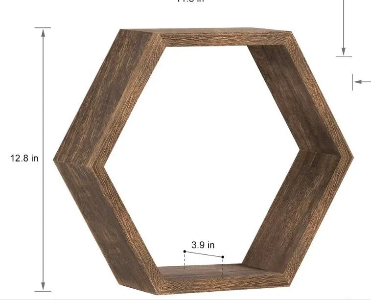 etagère murale hexagonale en bois pour plantes décoratives
