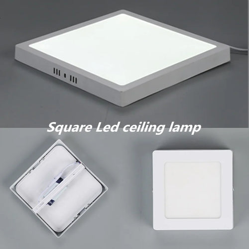 plafonnier led carré monté en surface éclairage led froid - vue 4 sur 14
