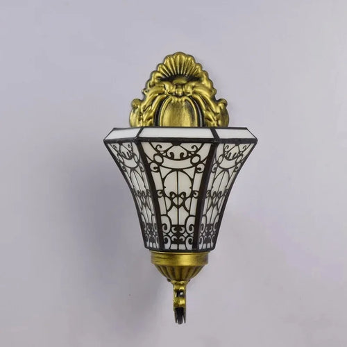 tiffany miroir rétro lampe tournesol simple tête applique murale - vue 6 sur 7
