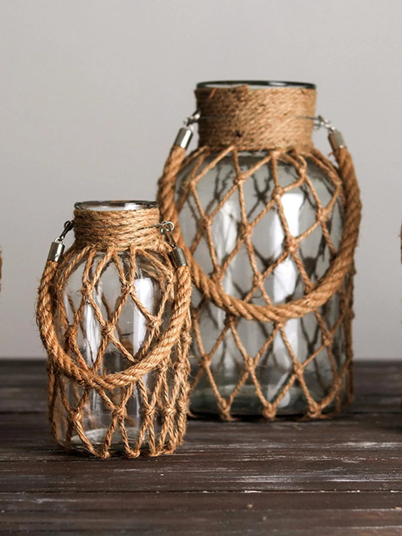 vase en verre tissé à la main décoration bohème pour fleurs sèches - vue 4 sur 8