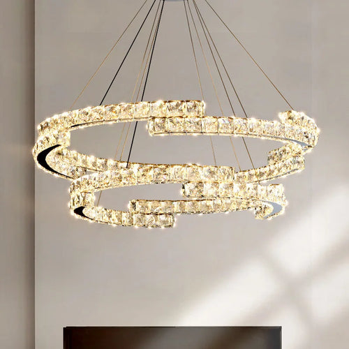 suspension led en cristal style nordique décoratif - vue 3 sur 13