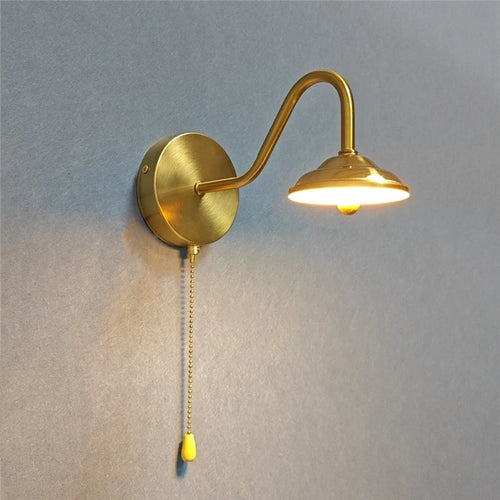 applique murale moderne incurvée dorée avec interrupteur led décoration nordique - vue 3 sur 9