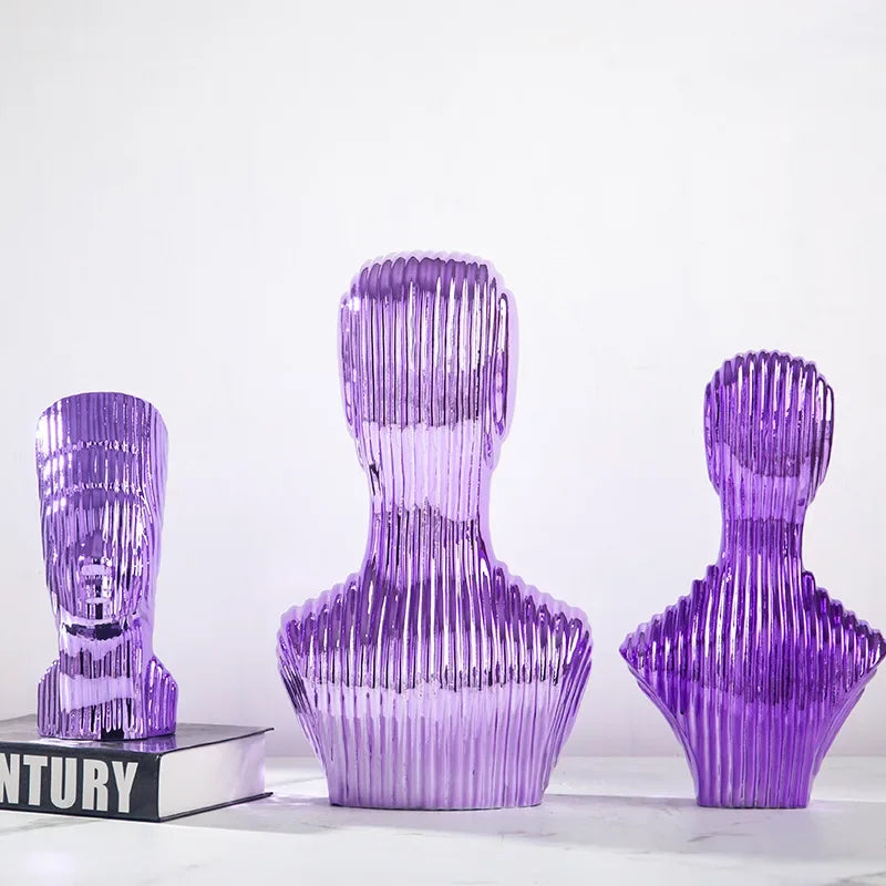 sculpture en verre abstraite avec rayures décoratives pour décoration intérieure - vue 4 sur 15