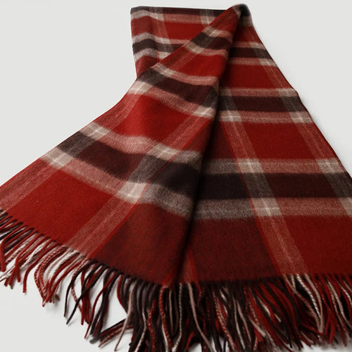 Plaid laine cachemire motif ecossais style pastoral chaud - vue 8 sur 7