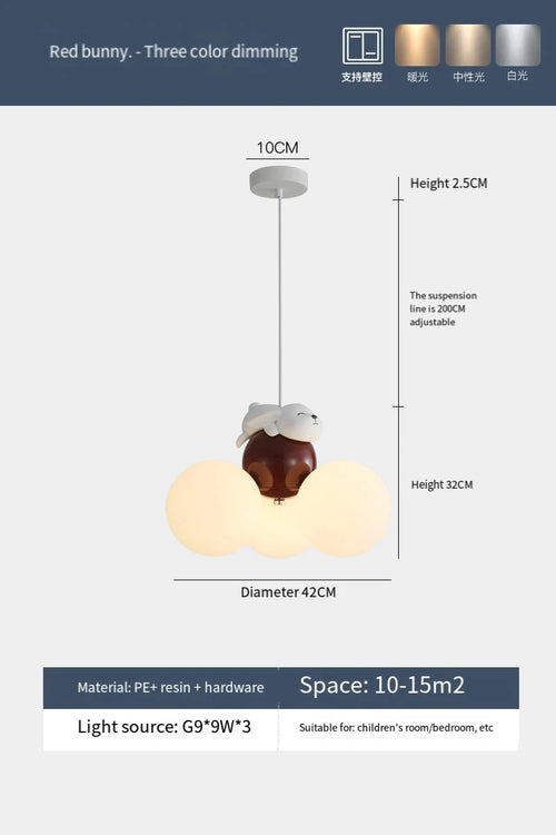 lustre créatif dessin animé ours ballon pour enfants - vue 14 sur 16