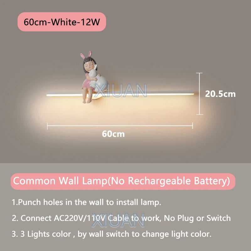 applique murale en forme de lapin pour décoration enfant - vue 10 sur 17