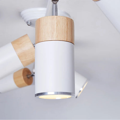 lustre à bande led nordique avec spots décoratifs pour intérieur - vue 5 sur 14