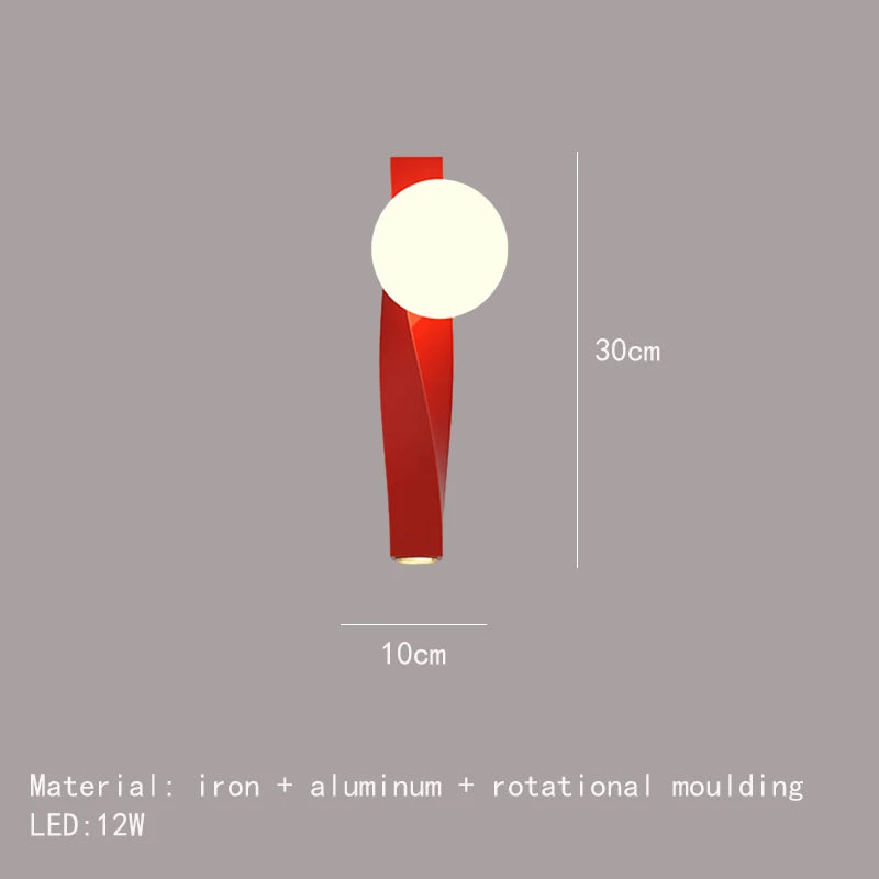 applique murale led en aluminium et verre rotatif - vue 10 sur 12