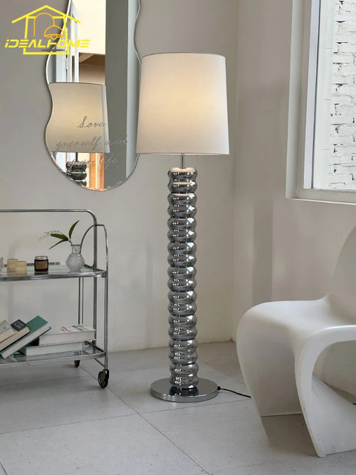 lampadaire bauhaus wabi-sabi ambiance chrome design moderne décoratif - vue 9 sur 9