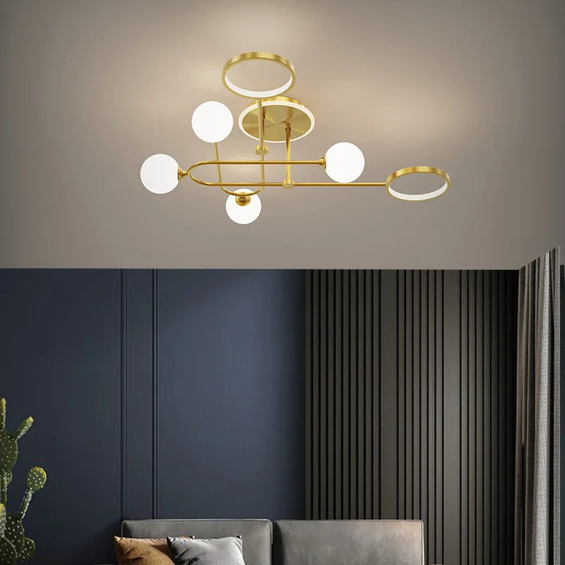 lustre moderne en verre blanc design élégant pour intérieur contemporain - vue 3 sur 12