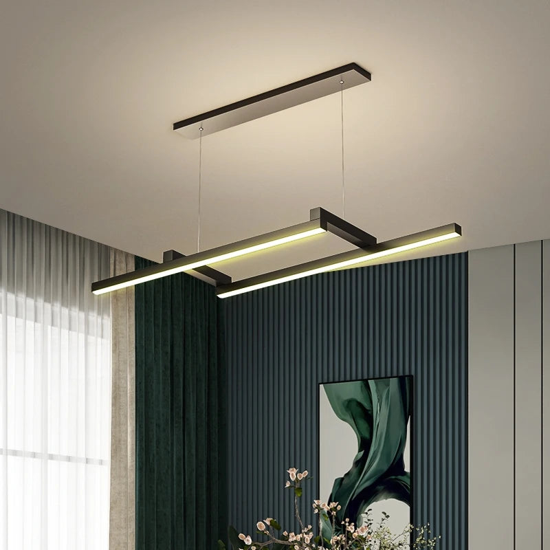lampe led moderne lustre géométrique nordique designer bar - vue 3 sur 12