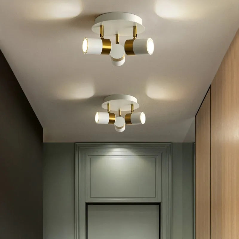 Plafonnier LED nordique de luxe en or noir - vue 3 sur 12
