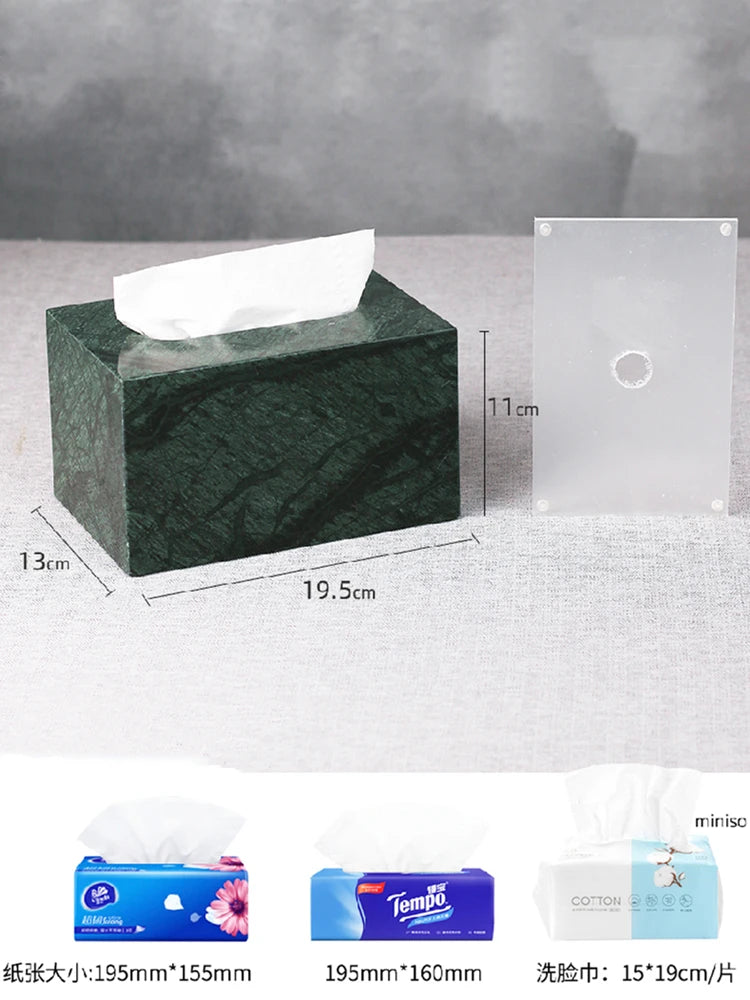 ensemble d'accessoires en marbre pour salle de bain organisé - vue 21 sur 21