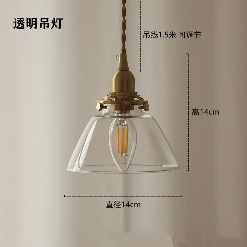 suspension rétro en verre et laiton pour intérieur créatif - vue 10 sur 10