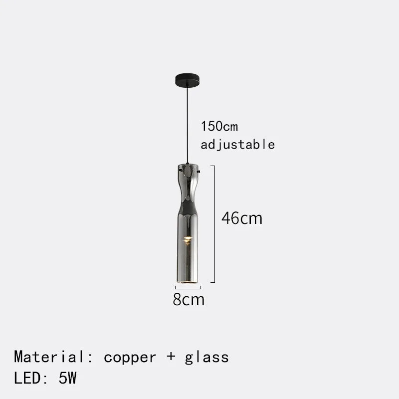 suspension moderne à led en verre pour intérieur réglable - vue 7 sur 7