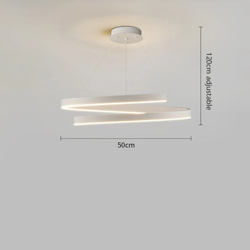 lustre à anneau simple moderne en fer doré avec éclairage LED intérieur - vue 15 sur 15