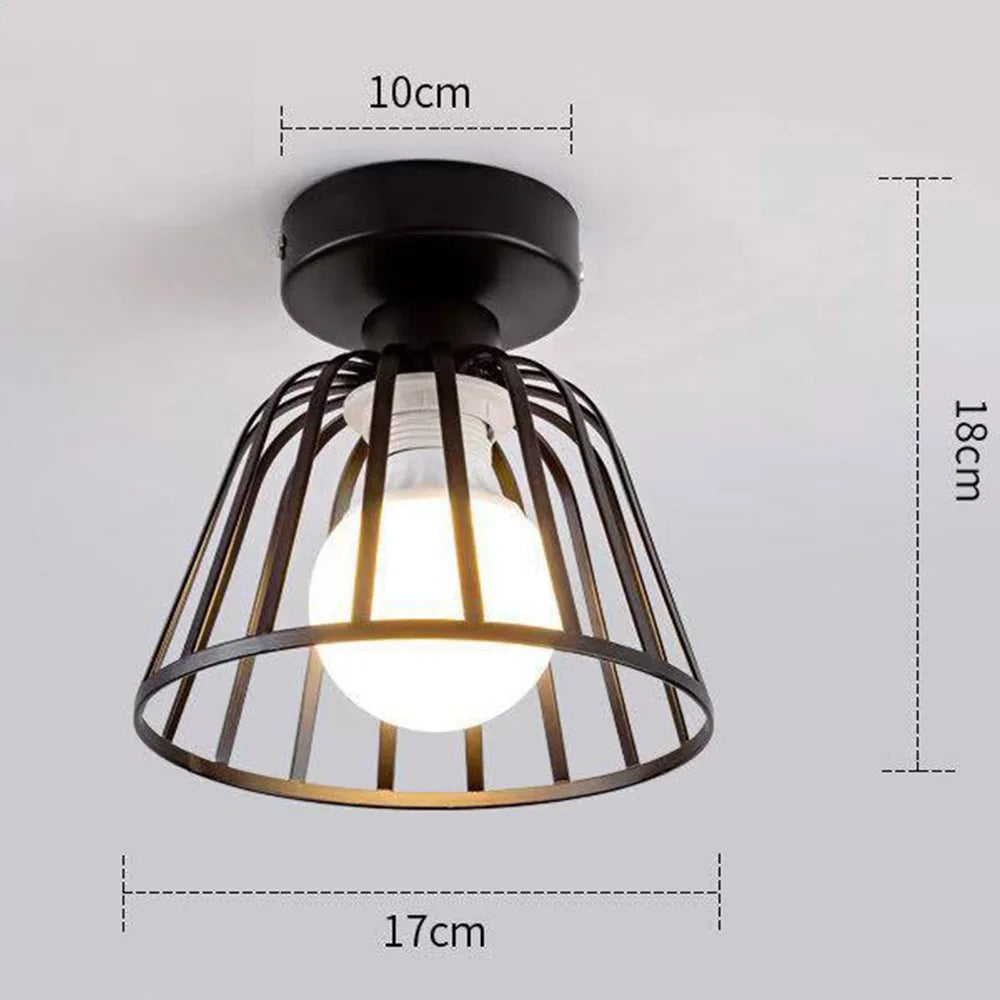 Iron walkway ceiling light minimalist Nordic retro balcony, kitchen light, hallway iron entrance small ceiling light - vue 6 sur 6