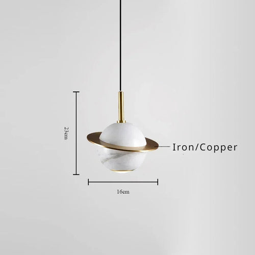 lustre circulaire en marbre naturel style nordique pour bars et restaurants - vue 9 sur 9
