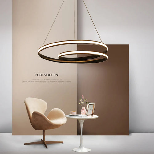 Suspension modernes à Led de couleur noir et blanc - vue 4 sur 8
