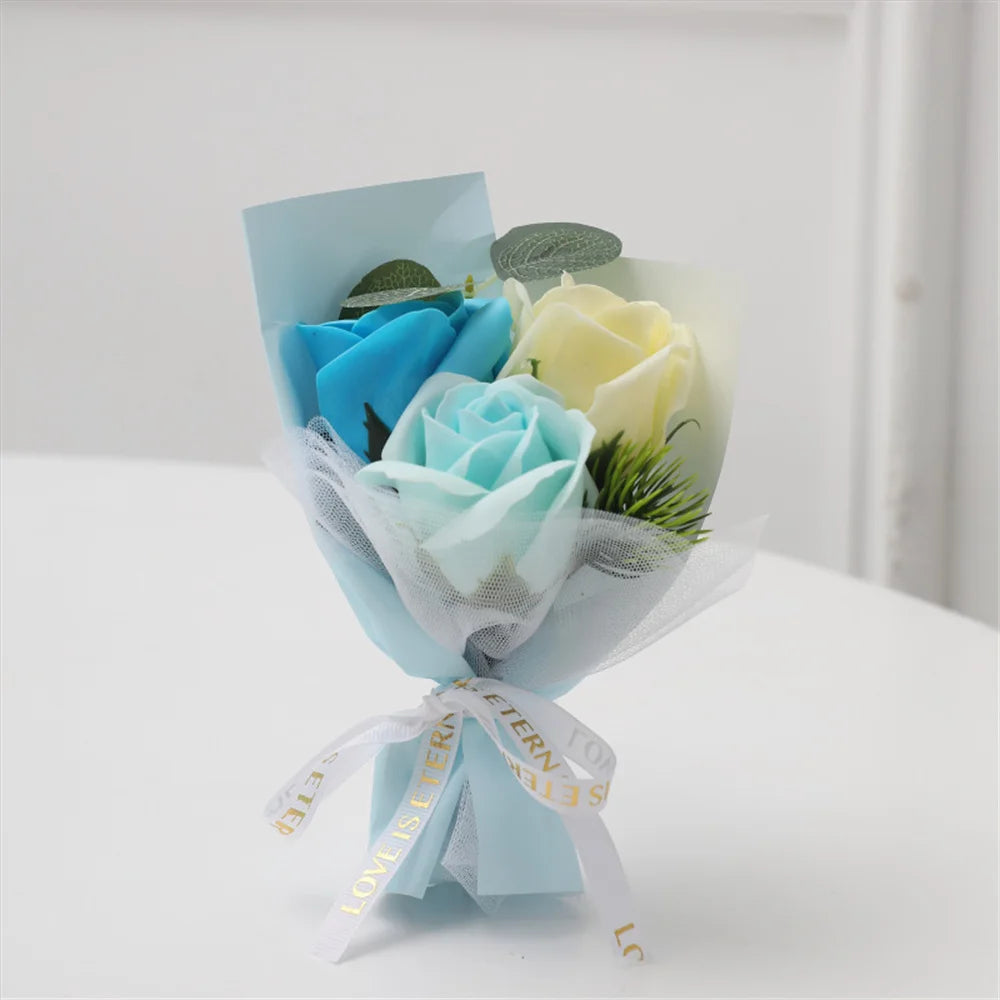 petit bouquet de roses artificielles pour la saint-valentin décoratif - vue 6 sur 13