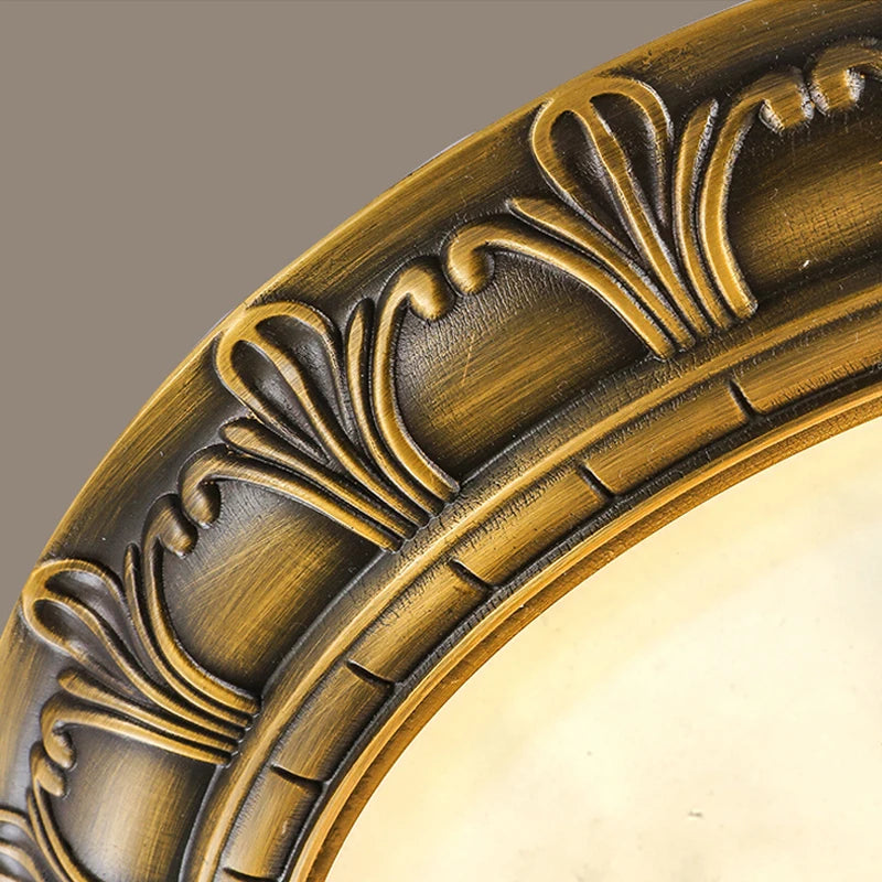 plafonnier led vintage europe sculpter en cuivre espagnol marbre - vue 6 sur 8