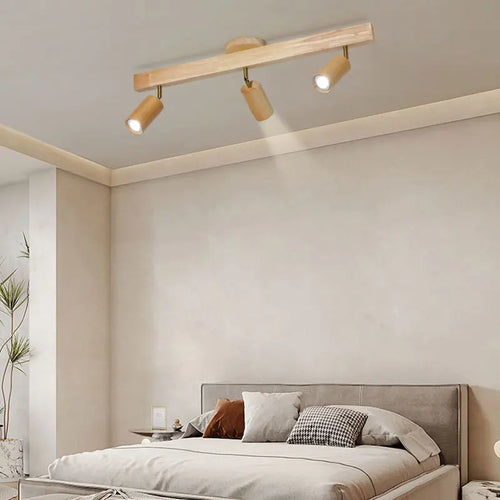 plafonnier led moderne en bois pour intérieur élégant - vue 3 sur 16