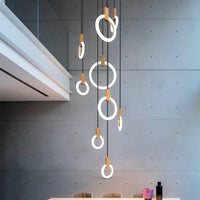 Modern Creative Led Wooden Living Room Chandelier, Bedroom Lamps Nordic Attic Chandelier, Dining Room Decorative Chandelier