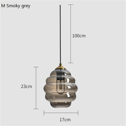 suspension en verre teinté design moderne pour éclairage intérieur - vue 15 sur 15