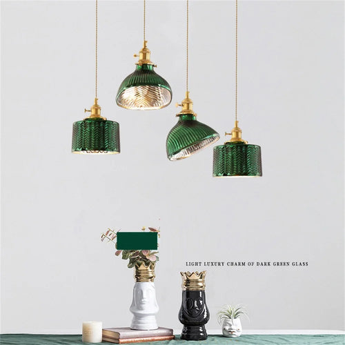 suspension led moderne en laiton avec verre pour décoration maison - vue 6 sur 10