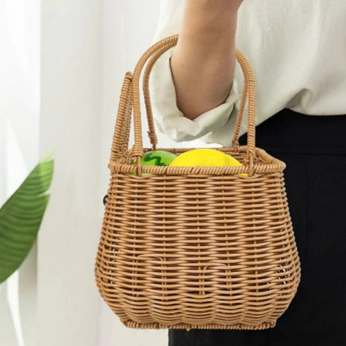 panier de pâques en osier artisanal pour décoration et pique-nique - vue 5 sur 7