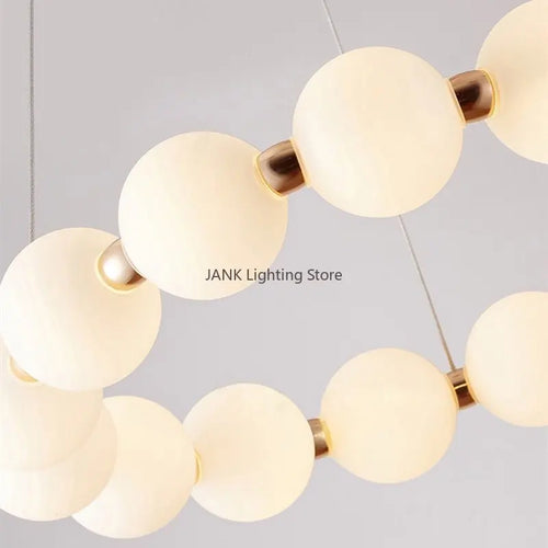 lustre led créatif nordique en forme de haricots magiques double couche - vue 5 sur 11