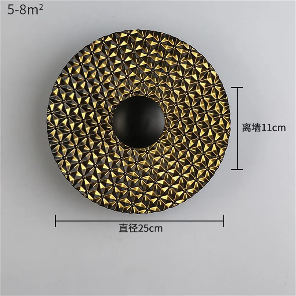 applique murale LED ronde en métal nordique décoratif pour intérieur moderne - vue 8 sur 23