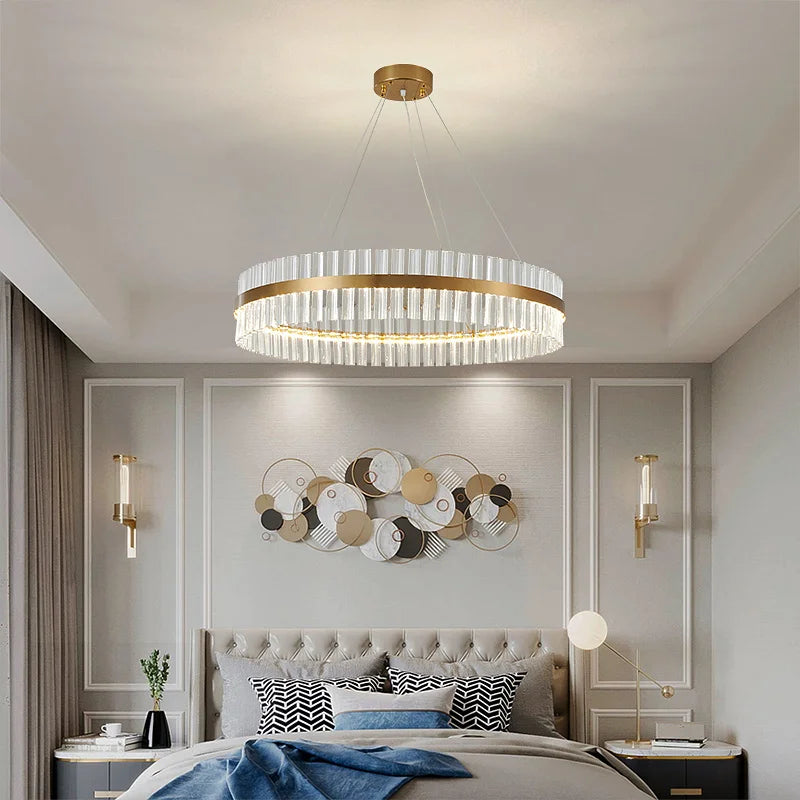 lustre led moderne en cristal pour un éclairage élégant - vue 4 sur 15